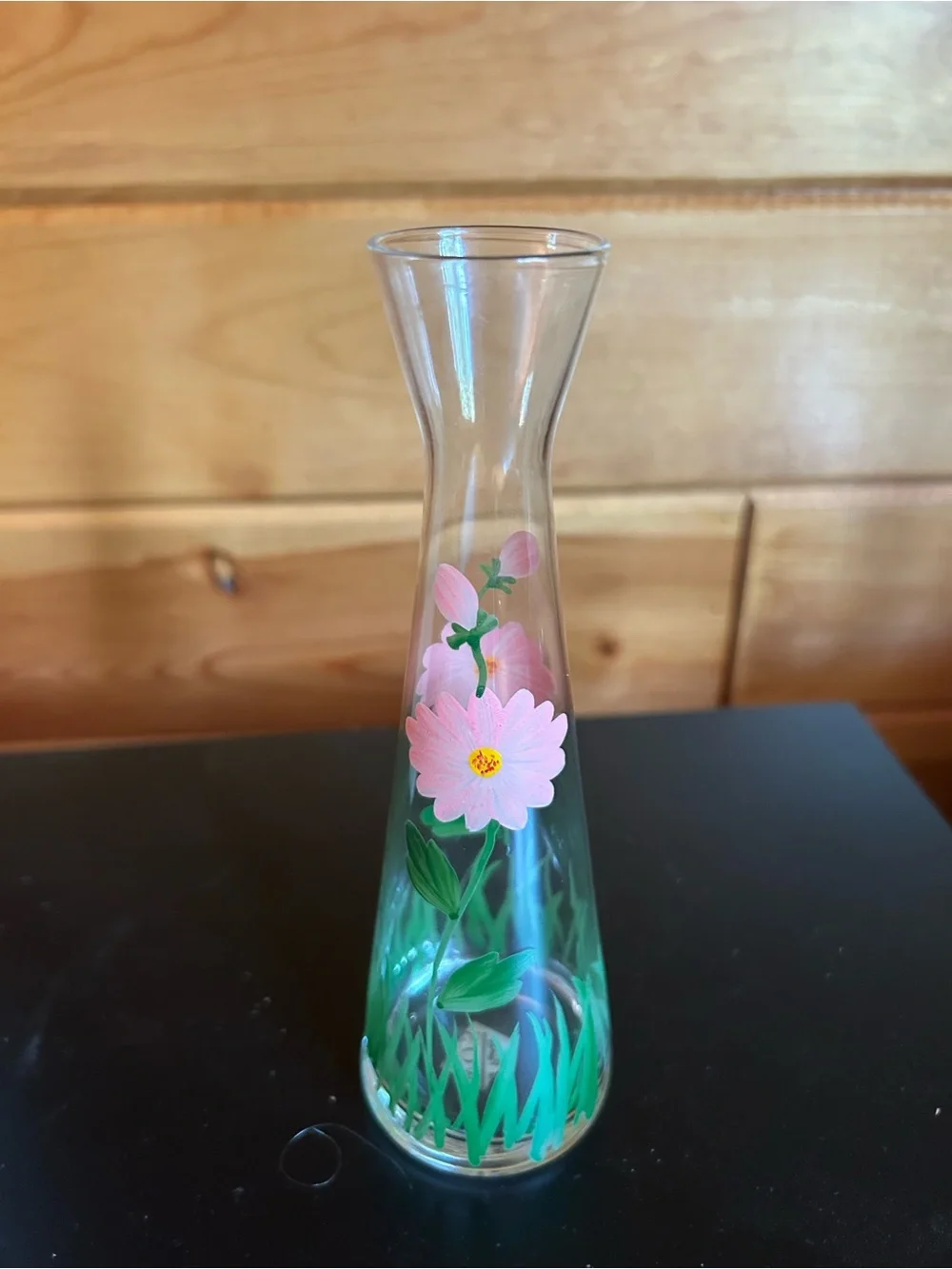 Hand-Painted Pink Floral 🌸 Glass Bud Vase - Home Accents